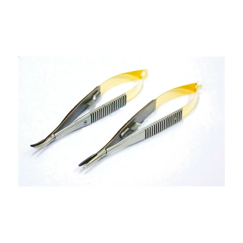 Castroviejo Flat Needle Holder 14cm Curved Gold