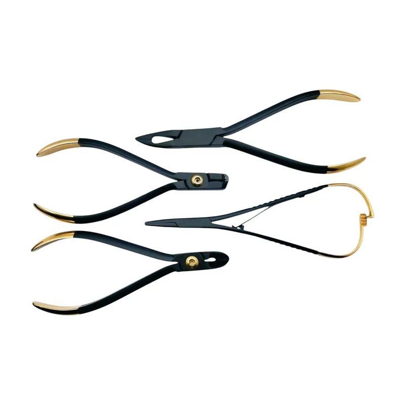 4pcs Plier Set Black & Gold