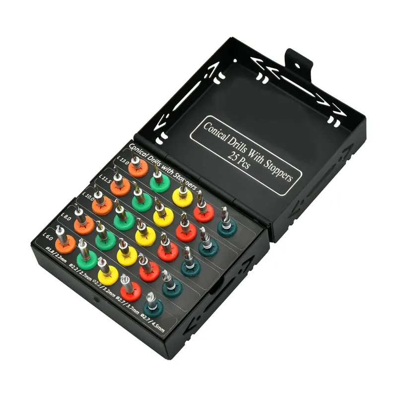 25pcs Conical Drills Set Black Box