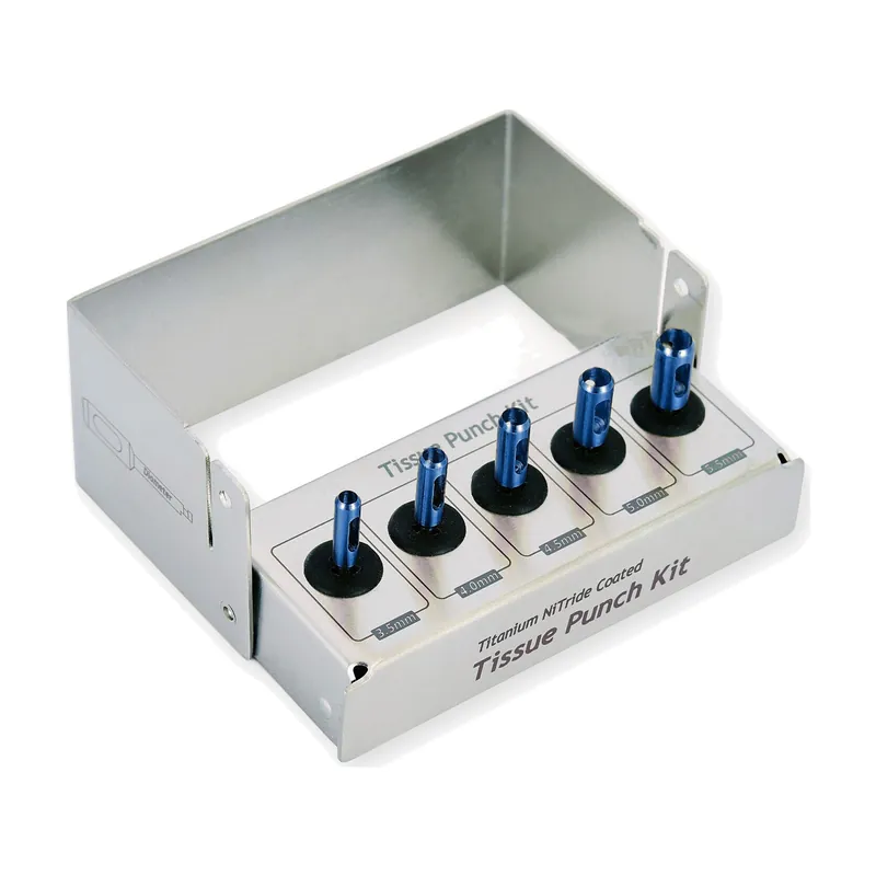 5pcs Blue Tissue Punch Set With Steel Holder